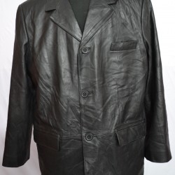 OAKWOOD Men's Button Up Stylish Sheepskin Soft Leather Box jacket ...
