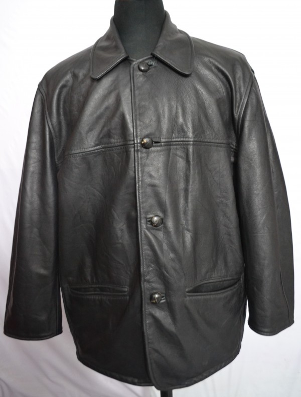 UNKNOWN Men's Button up Box Style Heavy Leather Jacket- Made in ENGLAND ...