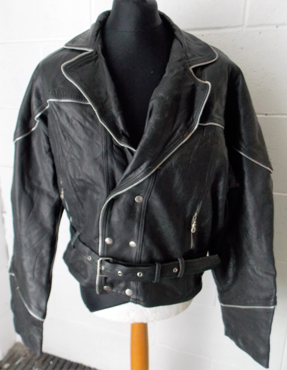 CLASH Men's Cruiser Motorcycle Heavy Leather Jacket (G-22)