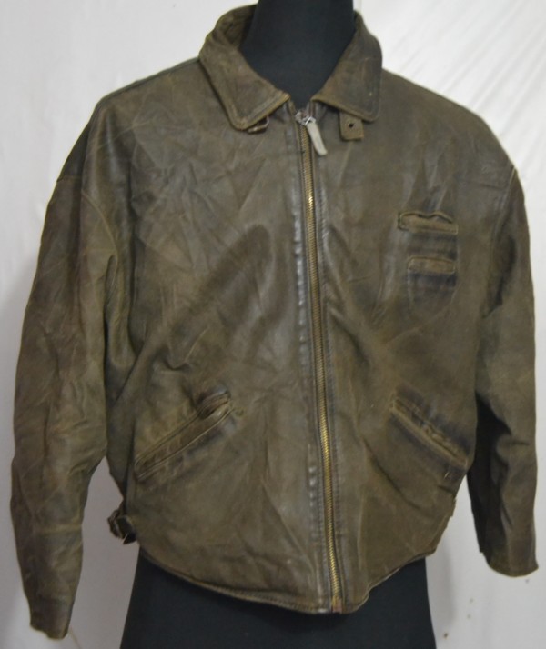 REFLETS d' EPOQUE Men's Distress Flying Leather Jacket (AA-8)