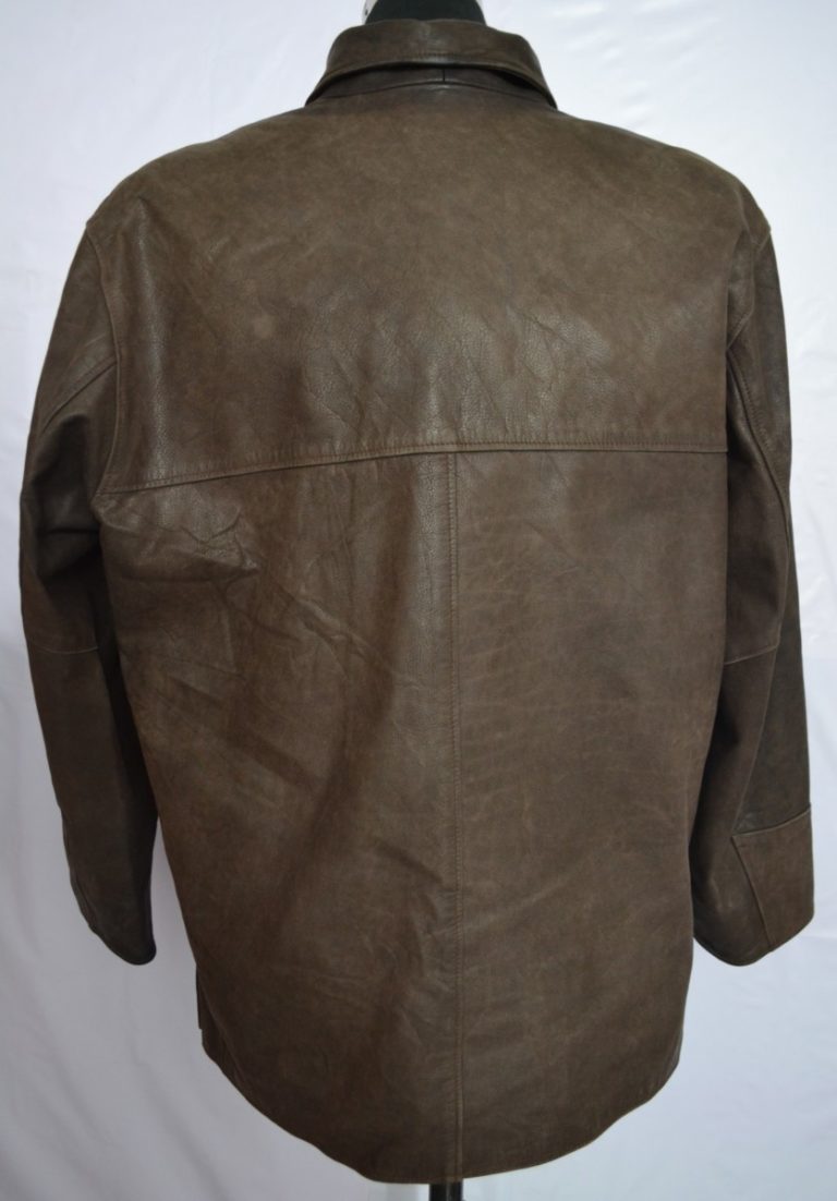 PERUZZI Men’s Button Up Hand Crafted Leather Box Jacket – Made in ITALY ...