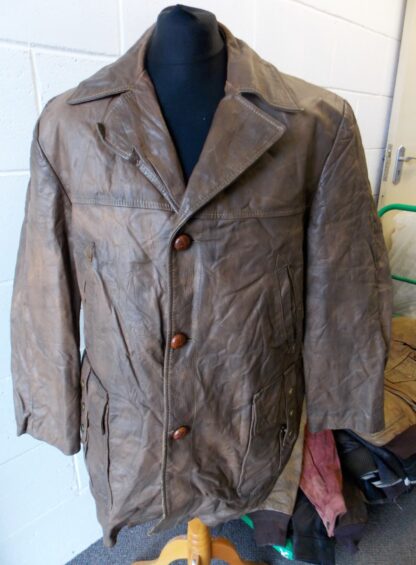 C & A CLOCKHOUSE Men’s Button Up Cowhide Leather Box jacket (A-13, 1.8 ...