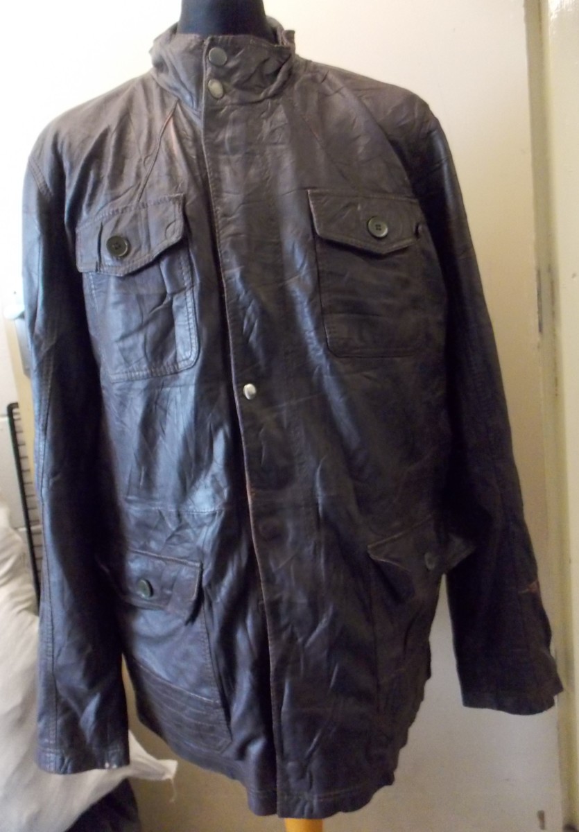 RIVER WOOD Men’s Field Style Leather Jacket (F-45)