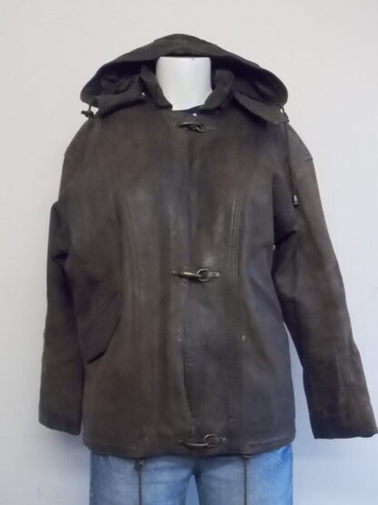 IN FRACTION Women's Stylish Leather Jacket With Zip Out Hood (M-T51)