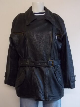 MADDOX Women's Belted Cruiser Motorcycle Leather Jacket (M-T57)