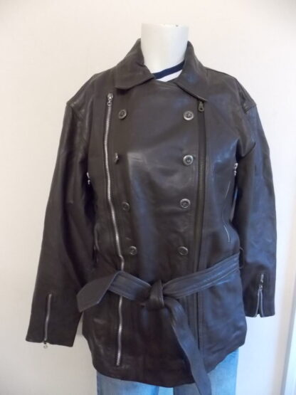 ECHT LEDER Women's Double Breasted Stylish Leather Jacket (M-Z1)