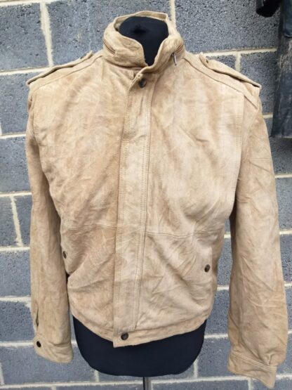 TALON Main Zipper Men's Flying Bomber Leather Jacket With Collar Hood (S-S66)