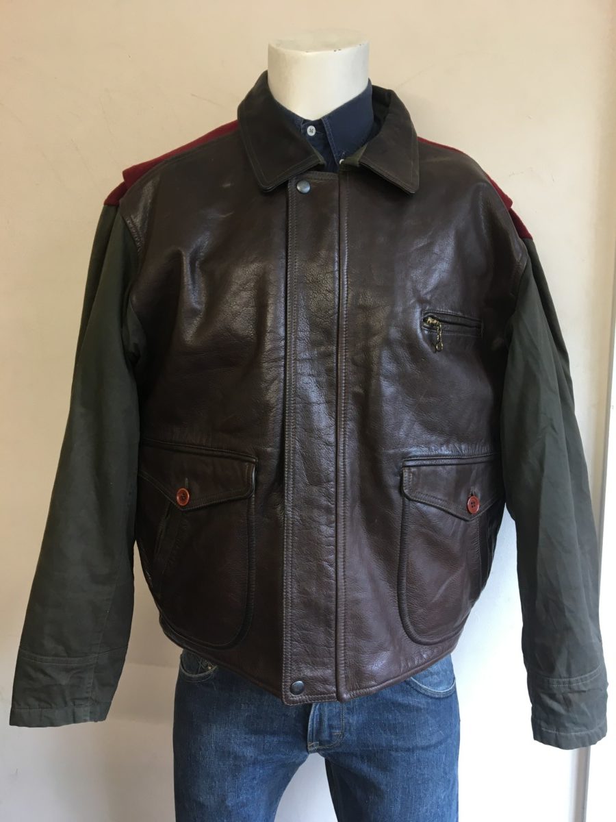 DEHAVILLAND Men's SALMI Main Zipper G1 Style Leather & Textile Jacket ...