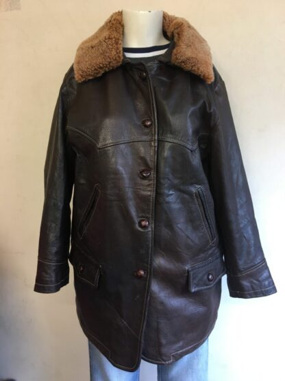 ON THE ROAD Women's Stylish Heavy Leather Jacket With Removable Faux Fur Collar (M-AB7)