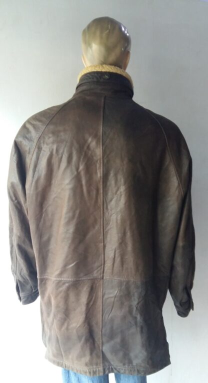 ZAPP BY LEATHER PALACE Men's Stylish Zip And Button Up Heavy Leather Jacket With Faux Fur Collar (O-D11) - Image 3