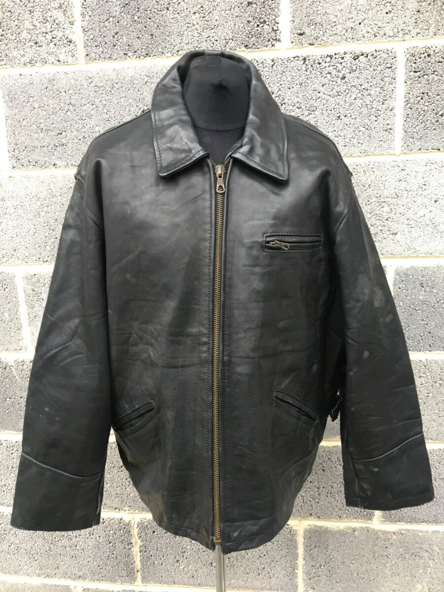 MITICI Men's Stylish Heavy Leather Jacket- Vera Pelle Made In ITALY (M ...