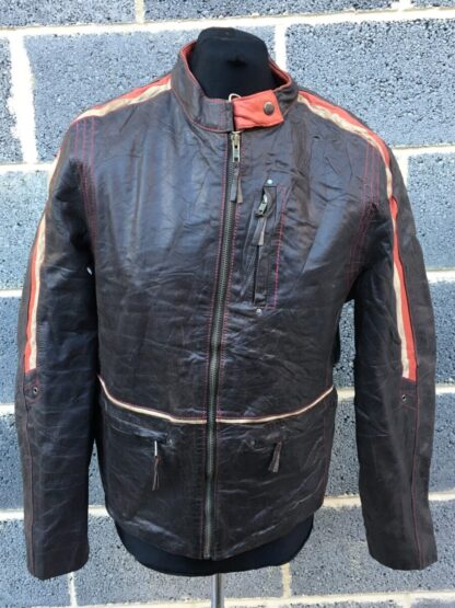 WALLACE SACKS Men's Café Racer Motorcycle Leather Jacket (M-T25)