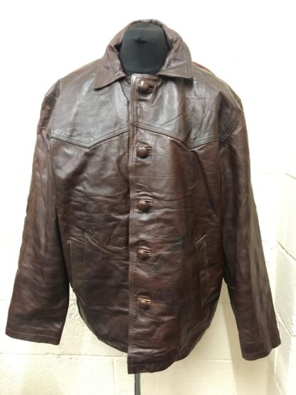 RAYA CLASSIC Men's Button Up Stylish Leather Jacket (M-AP70)