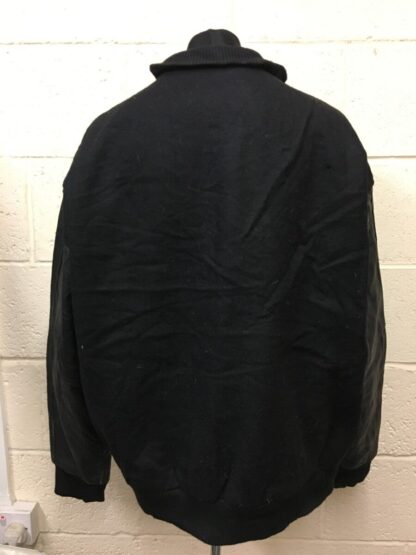 SAXON Men's Varsity Bomber Jacket With Leather Sleeves (M-AQ18) - Image 3