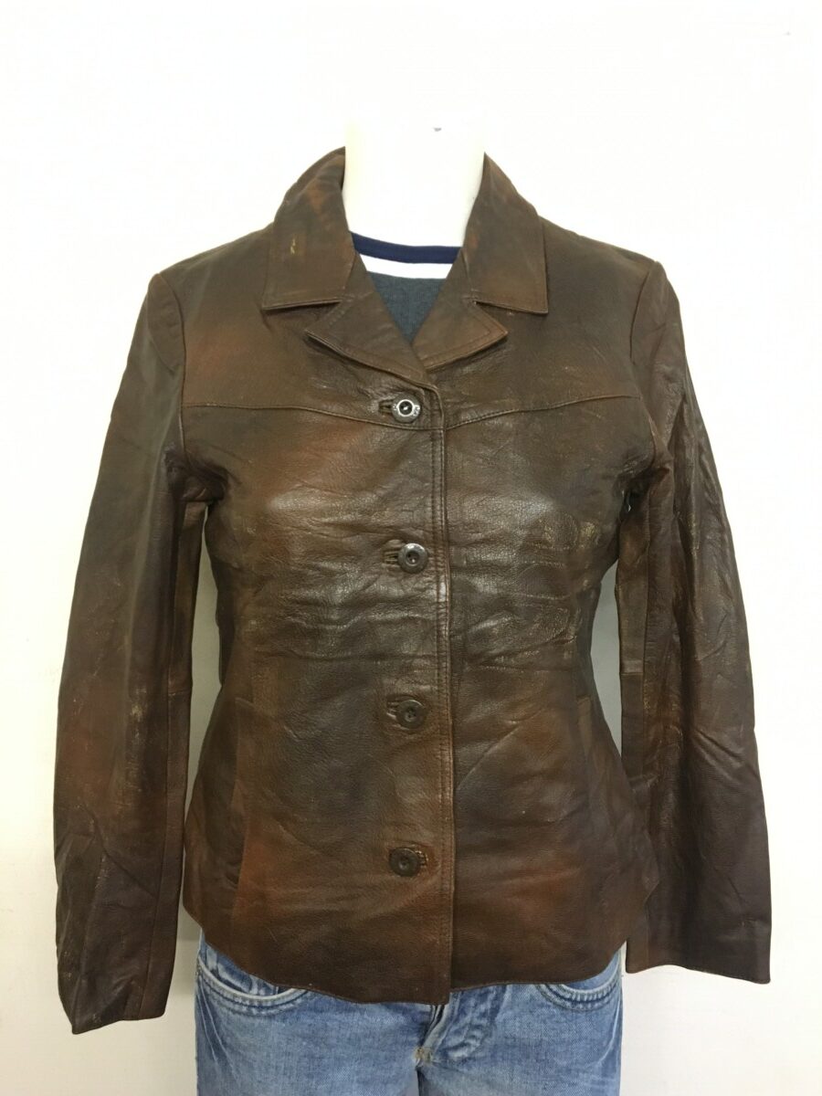 WILSONS LEATHER Women's Stylish Button Up Leather Jacket (M-AQ15)