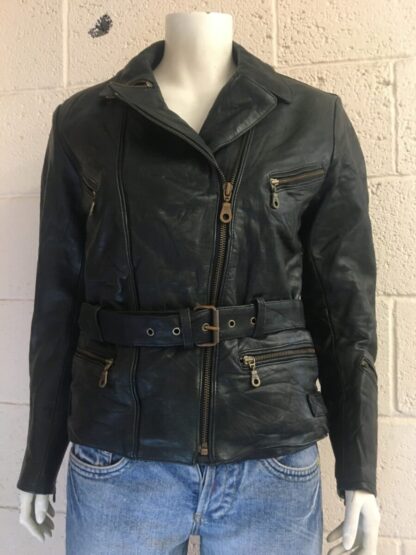 SANMARU Women's Cruiser Motorcycle Stylish Heavy Leather Jacket (M-AH30)