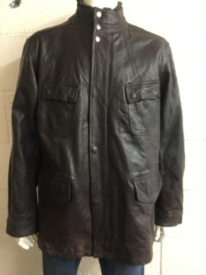 BARNEYS Men's Stylish Heavy Leather Jacket (M-L11)