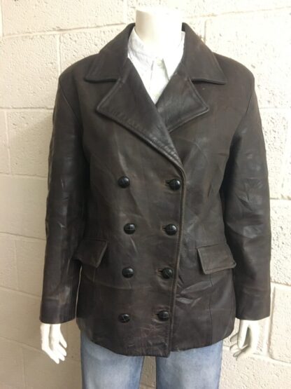 TRAVELLERS Women's Double Breasted Stylish Leather Jacket (M-C35)