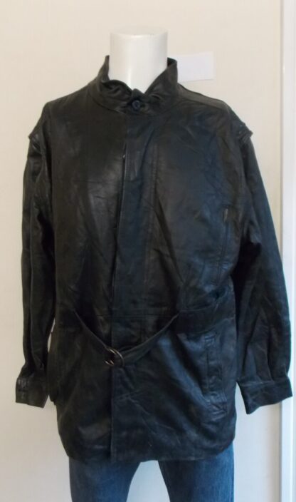 L'ETOILE Men's Button Up Leather Jacket Made In France (O-X61)