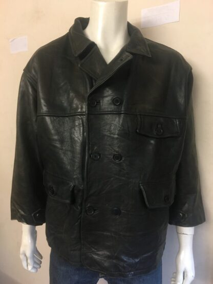 KUDSAK Men's Double Breasted Stylish Heavy Leather Jacket (M-AO57)