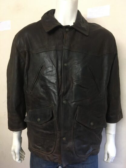 OAKWOOD Men's Stylish Box Heavy Leather Jacket (M-A41)