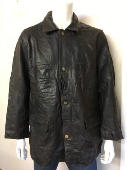 REDSKINS Men's Button Up Box Style Heavy Leather Jacket (M-H53)