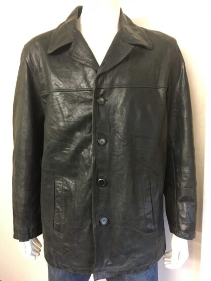 REDSKINS Men's Button Up Box Style Heavy Leather Jacket (M-C40)