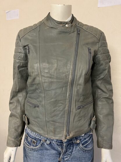 ECHTES LEDER Women's Cafe Racer Motorcycle Leather Jacket (M-V32)