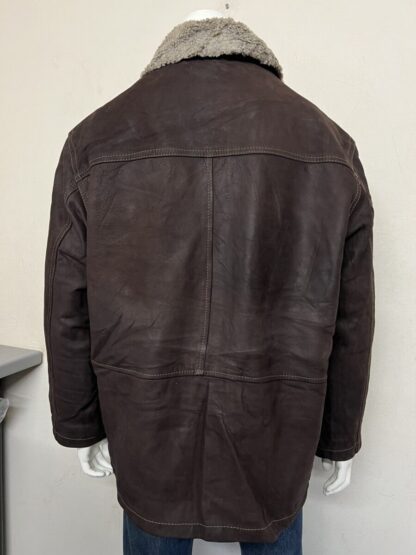 REDSKINS Men's Leather Jacket With Removable Sherpa Collar (M-P46) - Image 3