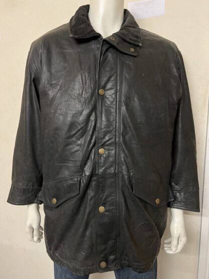 DOUBLE DECKER Men's Stylish Box Heavy Leather Jacket With Removable Warm Liner (M-T28)