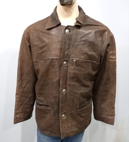 PALL MALL Men's Box Style Button Up Leather Jacket (M-J10)