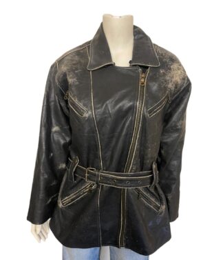 SAKI COLLECTION Women's Stylish Cruiser Motorcycle Heavy Leather Jacket (M-AD48)