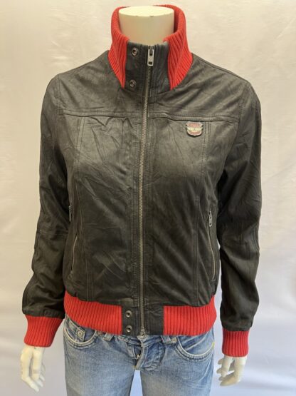 SUPERDRY Women's Red Liner Stylish Bomber Leather Jacket (M-AF18)