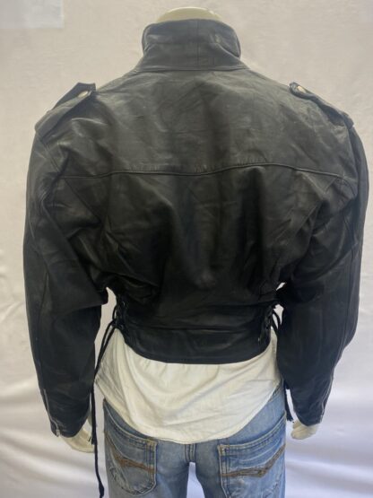 Women's Cruiser Belted Motorcycle Leather Jacket (M-A62) - Image 3