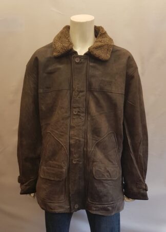 TENSON Men's OPTI Main Zipper Stylish Leather Jacket With Removable Sherpa Collar (M-AO28)