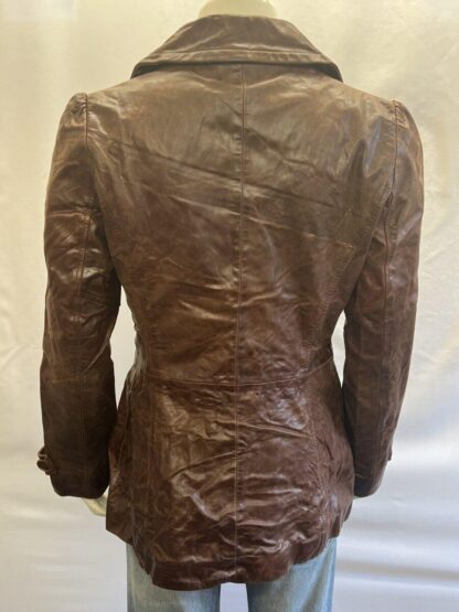 REDSKINS Women's Double Breasted Stylish Heavy Leather Jacket (M-K28) - Image 3
