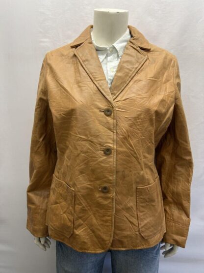 GAP Women's Stylish Button Up Leather Jacket (M-H47)