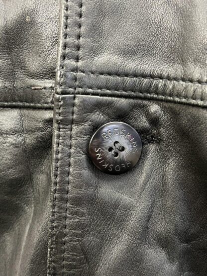 REDSKINS Men's Button Up Box Style Heavy Leather Jacket With Zip Out Warm Liner (M-AA35) - Image 3