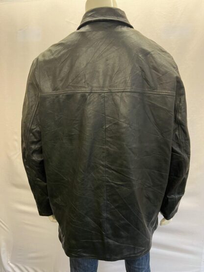 REDSKINS Men's Button Up Box Style Heavy Leather Jacket With Zip Out Warm Liner (M-AA35) - Image 4
