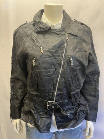 ECHTES LEDER Women's Belted Cruiser Biker Leather Jacket (M-G4)