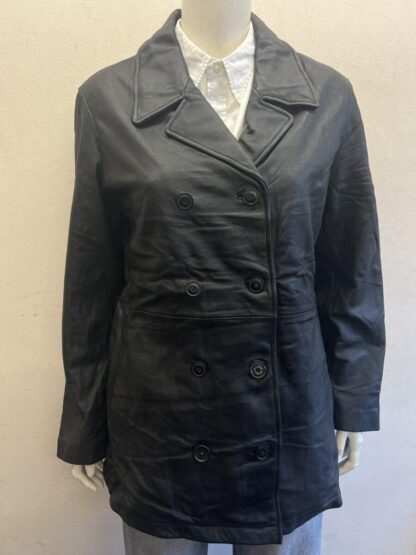 GAP Women's Double Breasted Leather Button Up Jacket (M-A29)