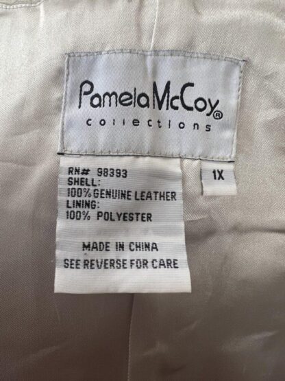 PAMELA MCCOY Women's Button Up Blazer Style Leather Jacket (M-H32) - Image 2