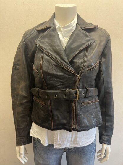 KRAWEHL LEDER Women's Cruiser Style Motorcycle Heavy Leather Jacket (M-E62)