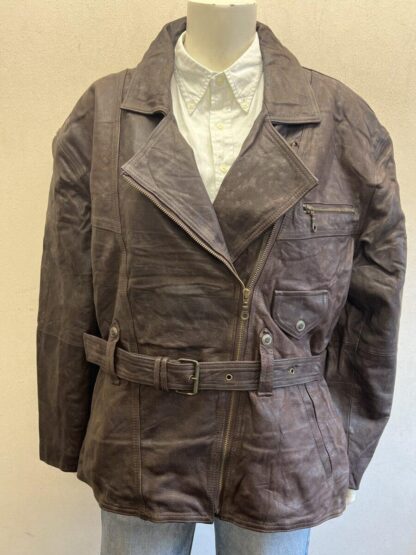 NEW FAST Women's Stylish Belted Cruiser Motorcycle Leather Jacket (M-M45)