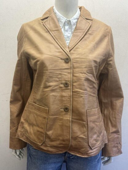 REDSKINS Women's Button Up Stylish Leather Jacket (M-J13)