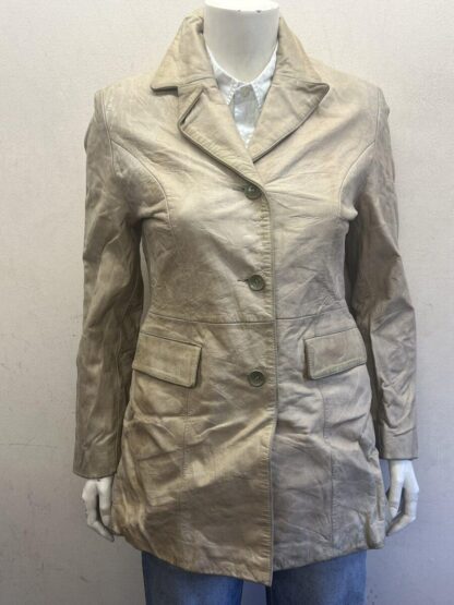 REDSKINS Women's Button Up Stylish Leather Jacket (M-K63)