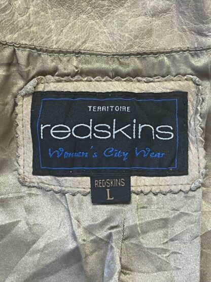 REDSKINS Women's Button Up Stylish Leather Jacket (M-K63) - Image 3