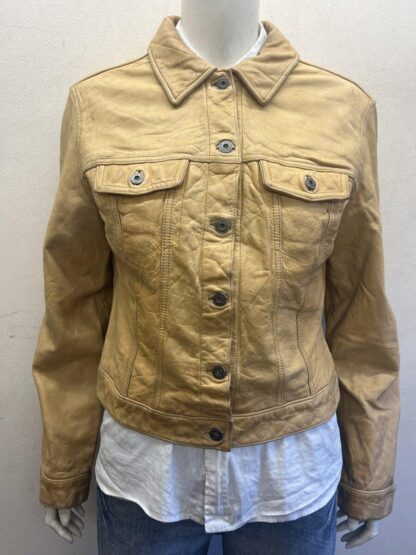 GAP Women's Trucker Style Leather Jacket (M-L33)