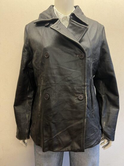 GAP Women's Double Breasted Button Up Leather Jacket (M-M38)