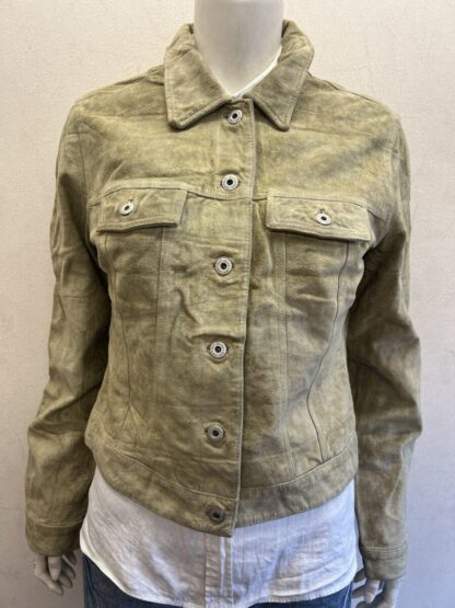 GAP Women's Trucker Style Leather Jacket (M-A61)
